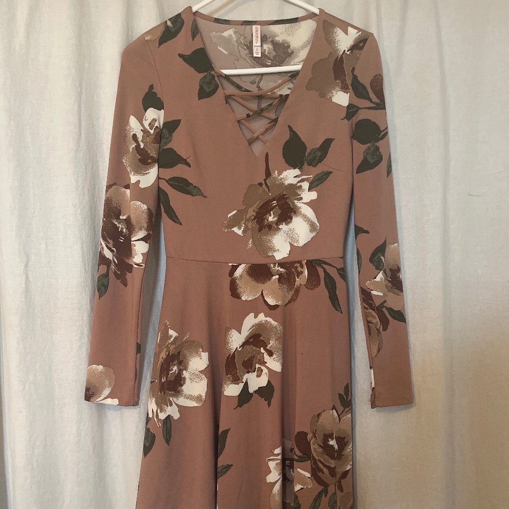 Long sleeve flower dress